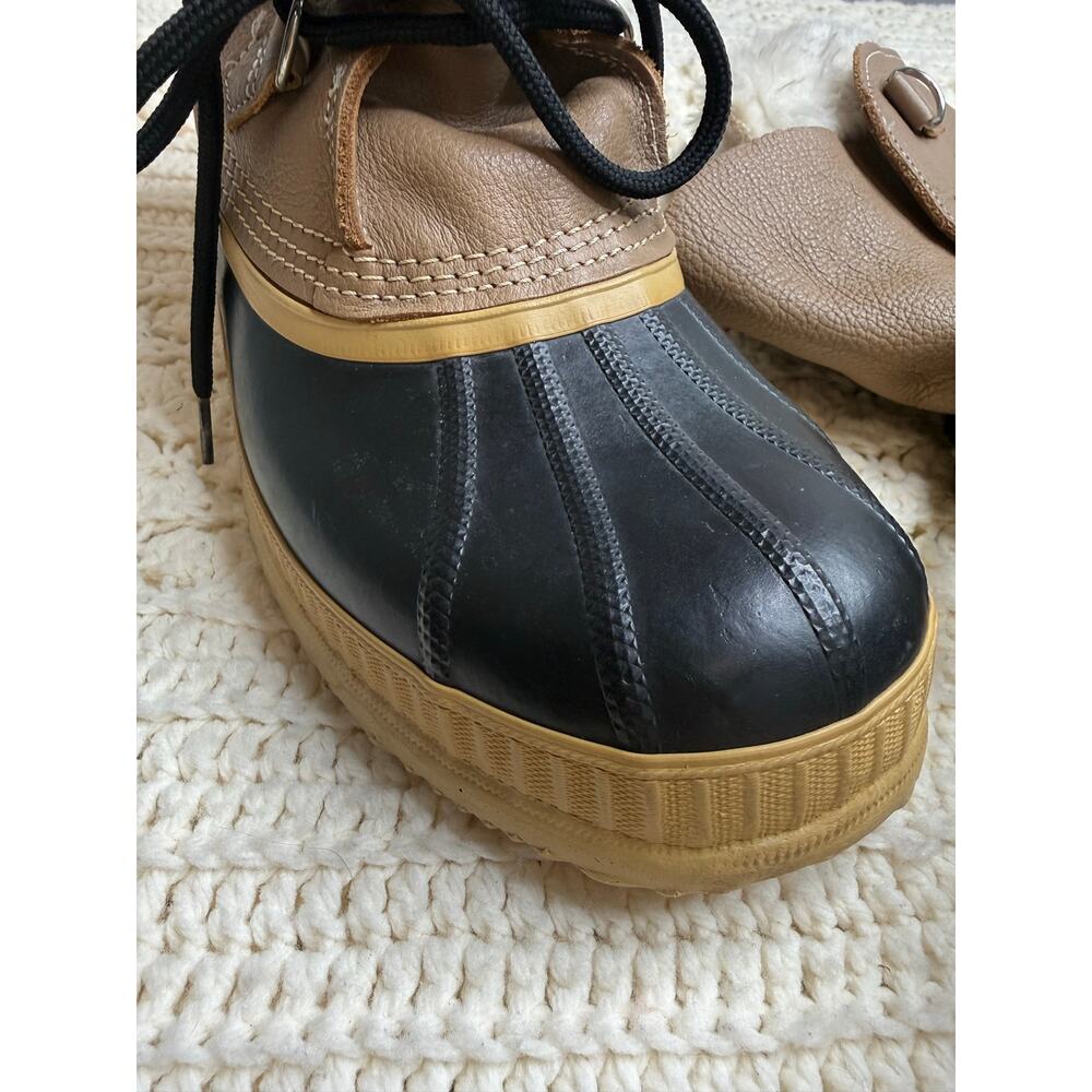 VINTAGE SOREL KAUFMAN MANITOU Men's 9 Winter Pac Snow Boots Tan Black - Picture 12 of 16